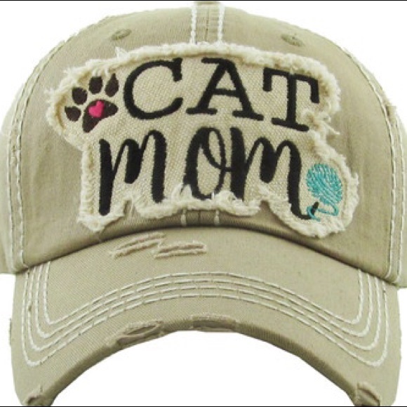 CAT MOM Washed Vintage Ball Cap - Picture 4 of 7